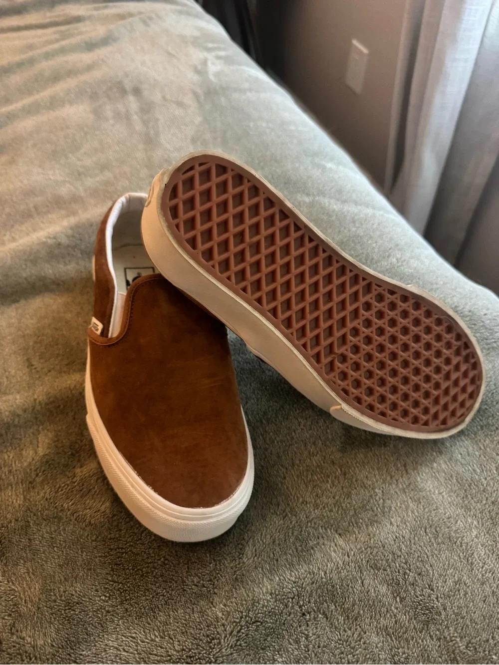 Vans Women's Slip-On Platform Sneakers in Brown with White Midsole